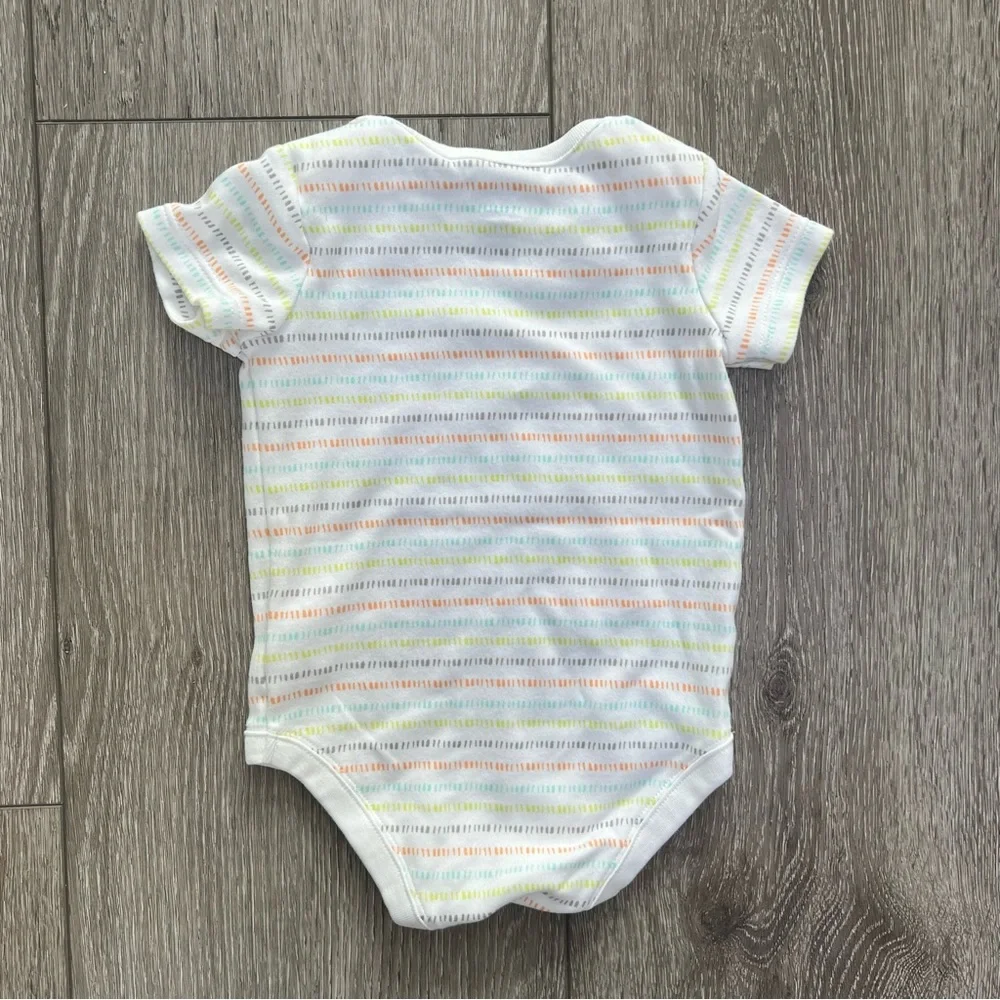GYMBOREE SHORT SLEEVE BODYSUIT NEUTRAL WHITE 3-6MO